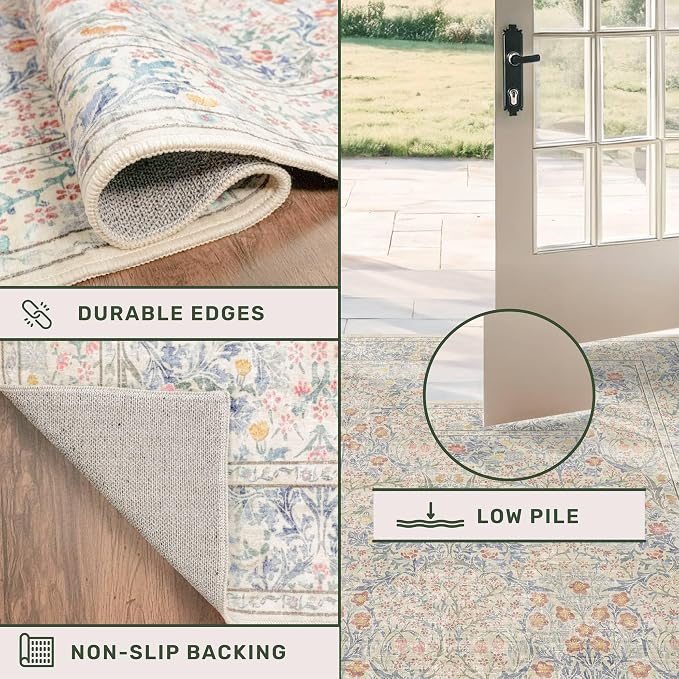 Washable Dining Room Rugs, 7x9 Area Rug - Image 6