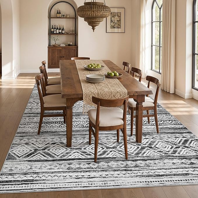 cotiled Boho 7x9 Area Rug for Living Room: Large Moroccan Washable Rug | Solve - Image 6