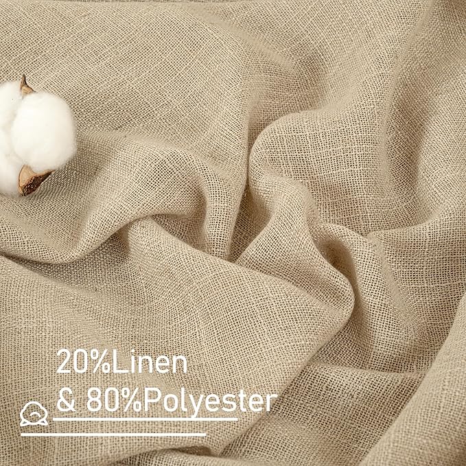 Brown Linen Sheer Curtains 95 inch - Image 2