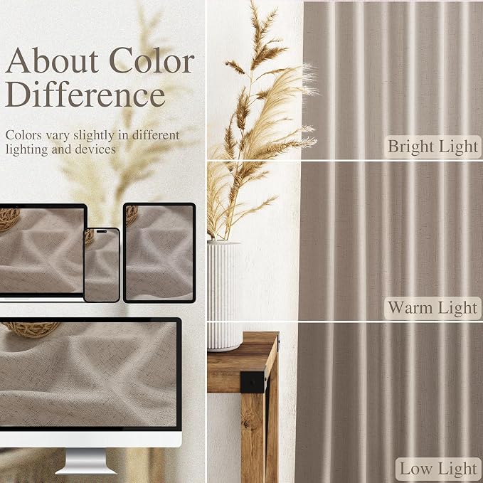 Ecru Linen Curtains 132 Inch Length - Image 9