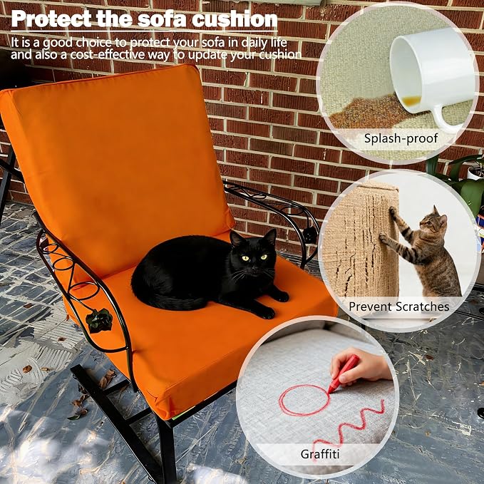 Sqodok Outdoor Cushion Covers 24x22 inch, Wicker Chair - Image 7