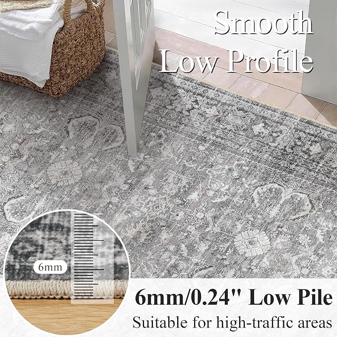 Schweek 8x10 Grey Washable Area Rug - Image 4