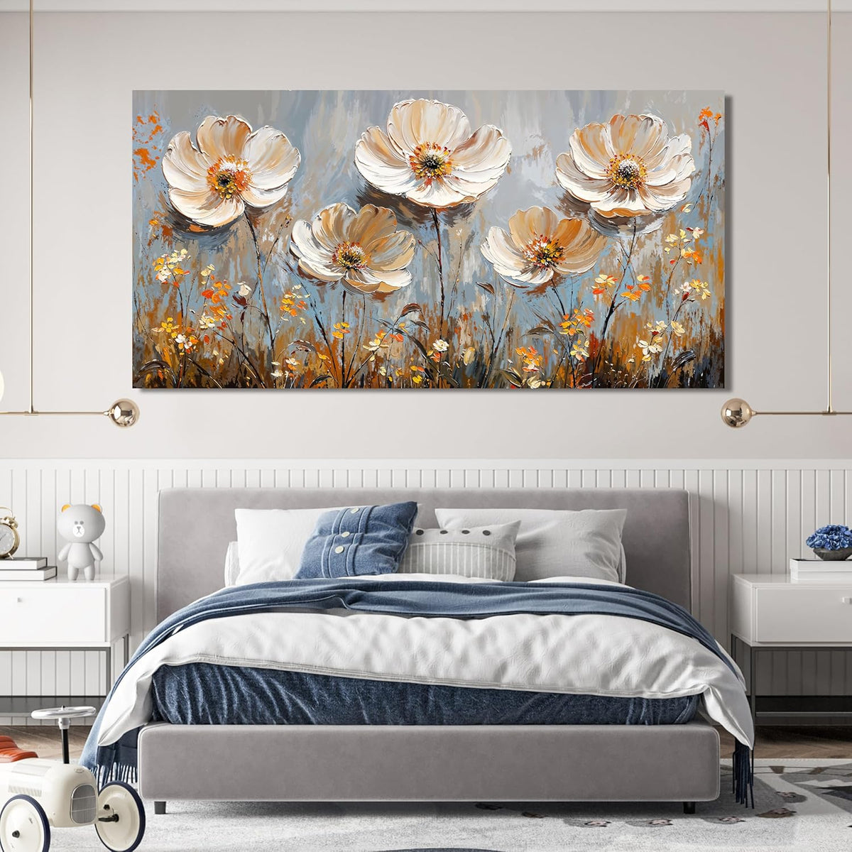 Canvas Wall Art Decor Art Work for Wall Decor Large Vintage Gold Wall Art Prints Wall Art Pictures for Living Room Nature Flower Wall Art Oversized Artwork for Walls Bedroom Office Decor 29" X 58"