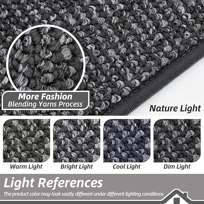 BEQHAUSE Dirt Trapper Door Mat 32"x72", Non-Slip Washable Doormat, Charcoal | - Image 5