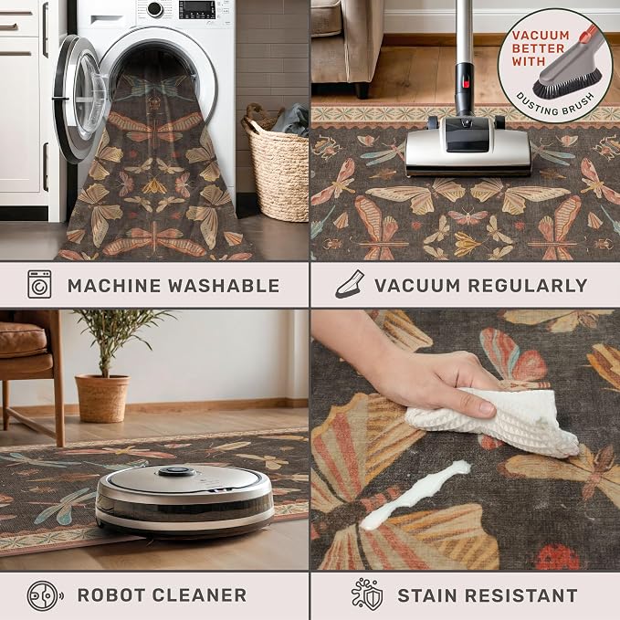 2'6"x8' 8ft Long Hallway Runner Rug, Stain Resistant Non-Slip Kitchen Floor Mats - Image 4
