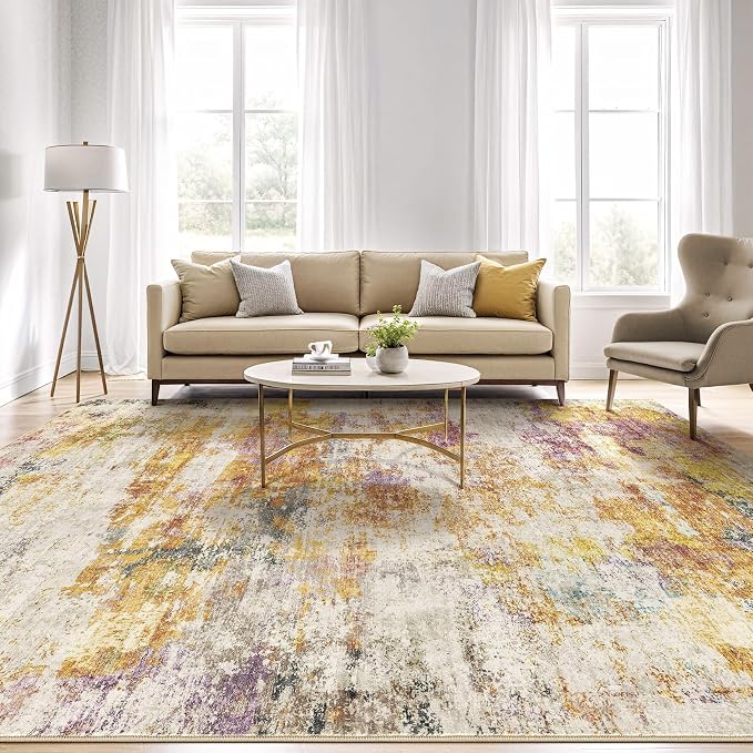 LOONGRUG 12x15 Area Rug Washable Large Neutral Modern Living Room Rugs | - Image 5