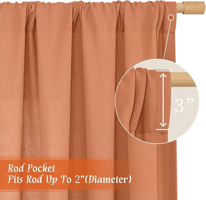 Short Linen Curtains 45 Inches Long - Image 3