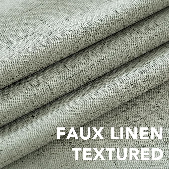 H.VERSAILTEX Linen Blackout Curtains Durable Thick Textured Linen Look 100% - Image 5