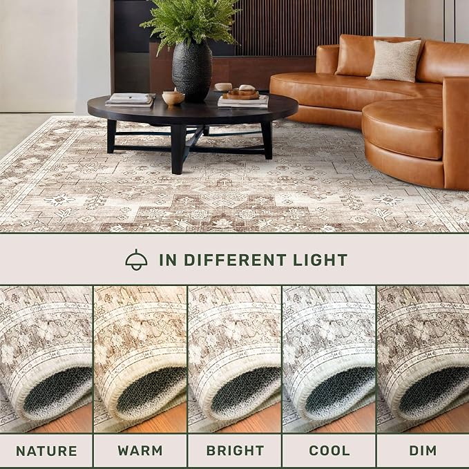 Boho Beige Rug for Living Room - Image 9