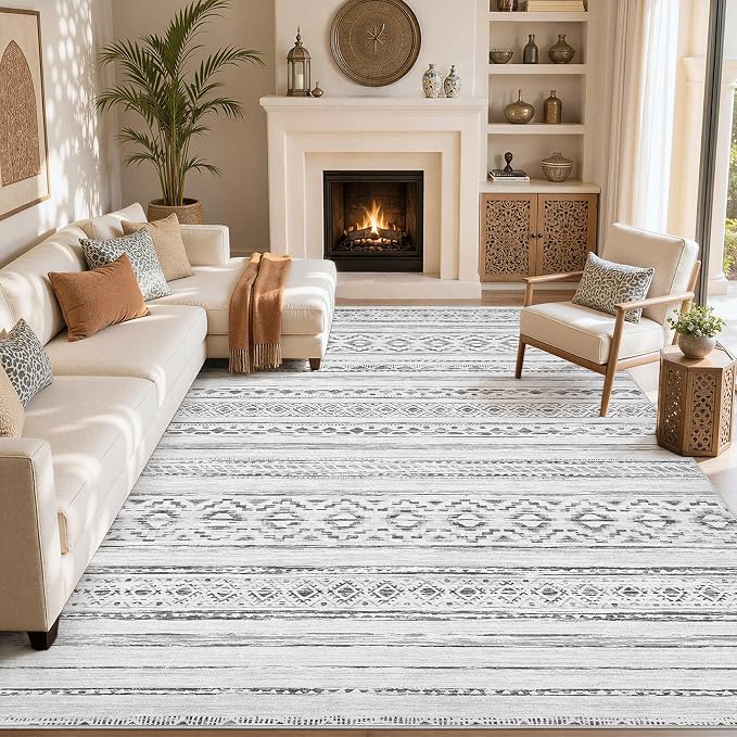 cotiled Boho 9x12 Area Rug for Living Room: Large Moroccan Washable Rug | Solve by COTILED