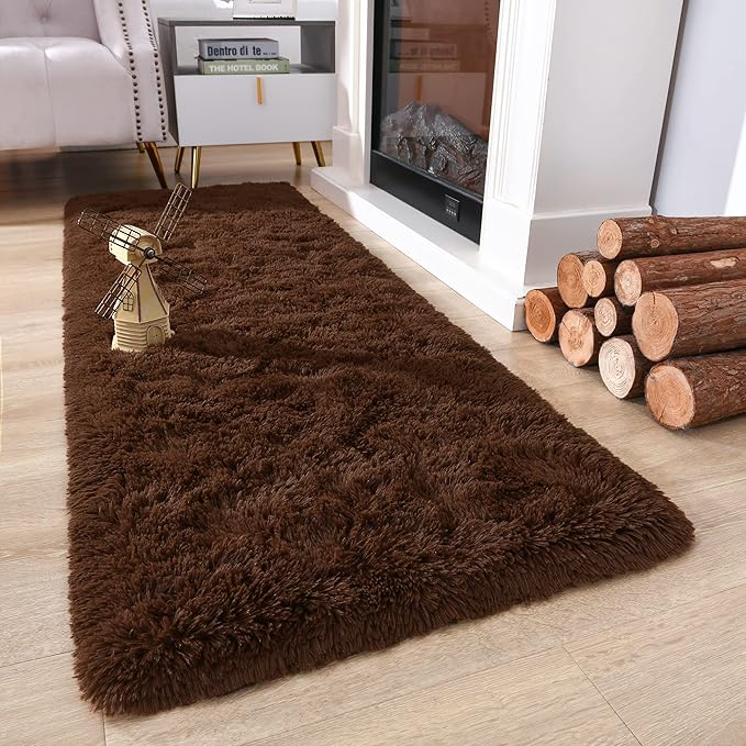 Chicrug Soft Runner Rug for Bedroom Living Room Plush Fluffy Rug 2x6 | Shag - Image 3