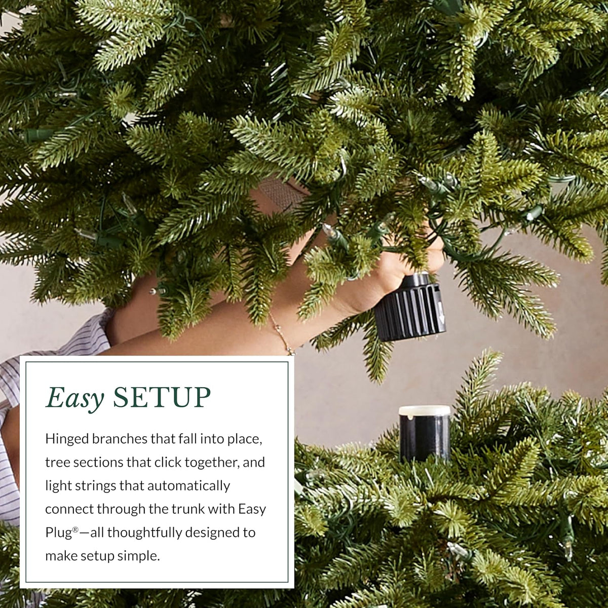 Balsam Hill 9ft Pre-Lit Stratford Spruce - Slim Artificial Christmas Tree with 1,000 Clear LED Lights, True Needle Foliage, Easy Plug Technology & Premium Stand for Small Spaces
