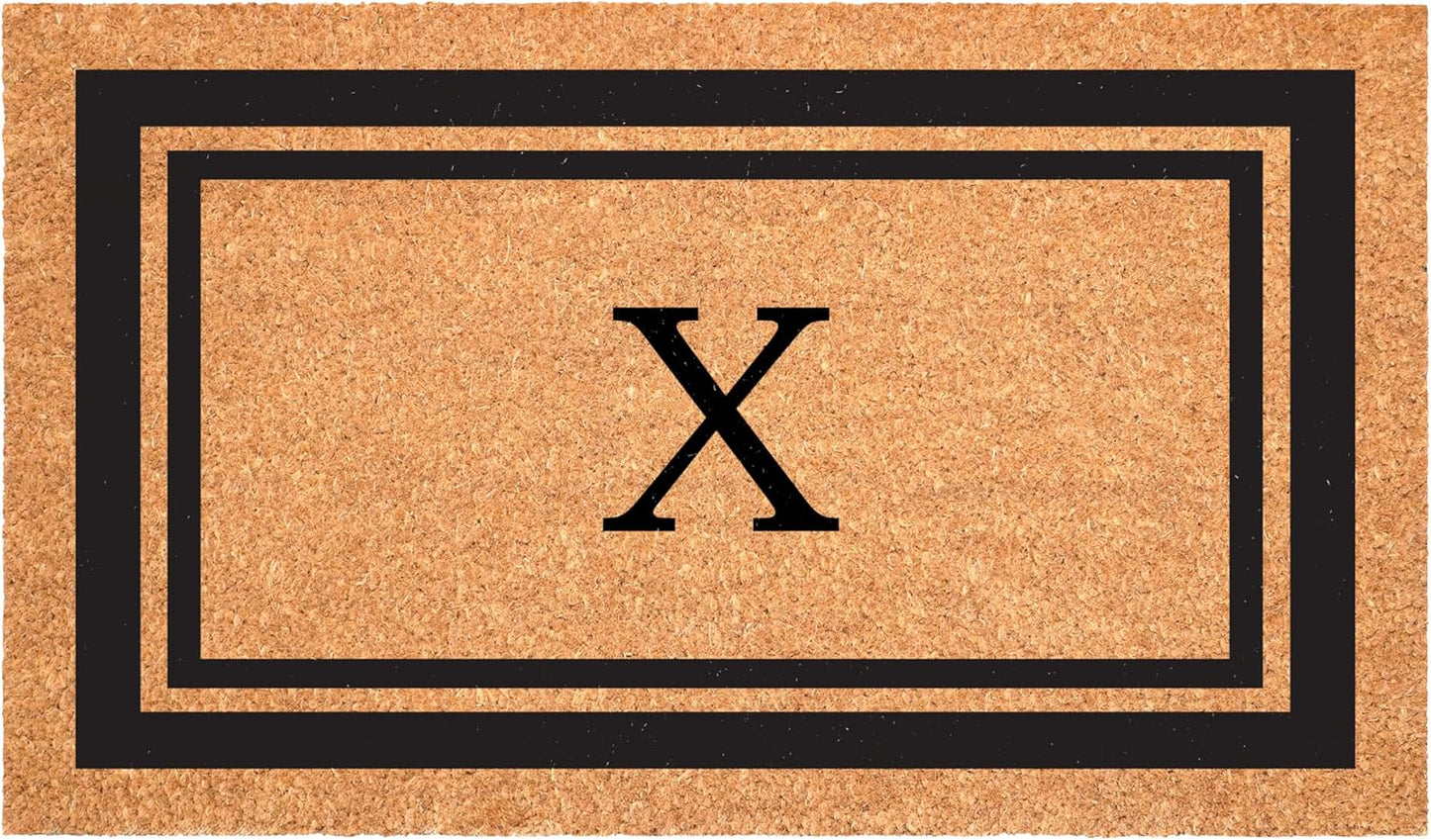 Calloway Mills 152961830X Black Border 18" x 30" Monogram Doormat, (Letter X)