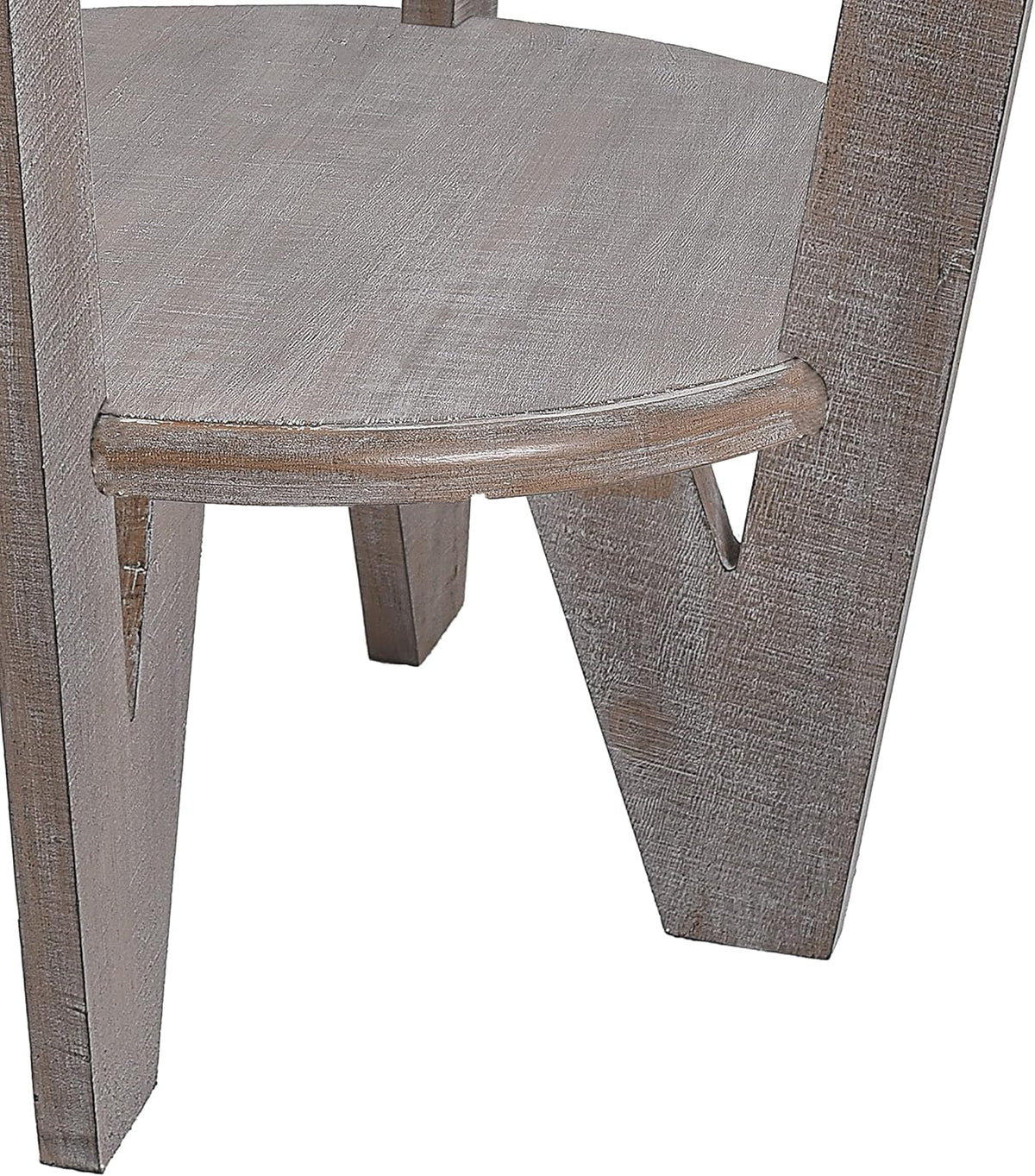 Rustic Farmhouse End Table with Storage Shelf, French Country Accent Side for Family, Dinning or Living Room, Small Spaces, Modern, Round, Vintage Blue Finish, Curved Leg