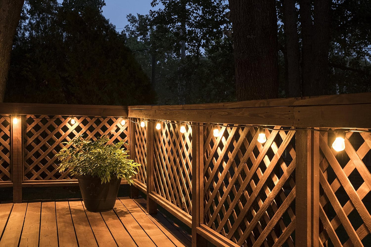 Enbrighten LED Bistro Outdoor String Lights, 24ft, 12 Shatter Resistant Lifetime Bulbs, 2200K Warm White, Weather Resistant, Indoor/Outdoor, Commercial Grade, Perfect for Backyard, Porch, Patio, 38356