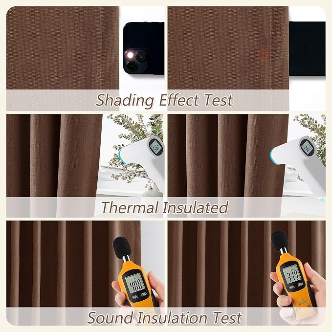 100% Blackout Curtains 72 Inch Length 2 Panels Set - Image 5