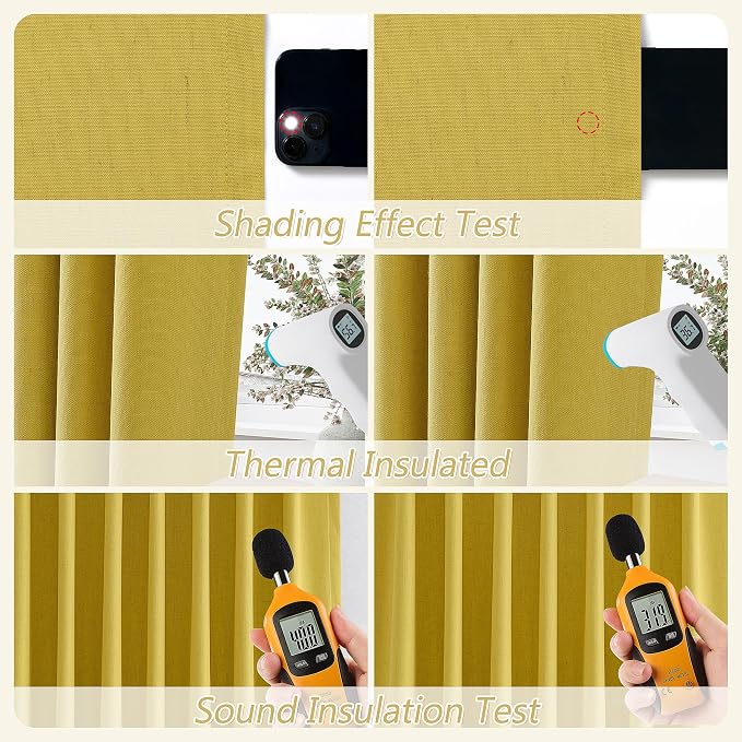 100% Blackout Curtains 96 Inch Length 2 Panels Set - Image 6