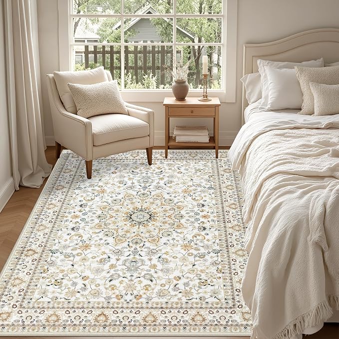 6x9 Area Rugs Living Room: Washable Vintage Rug - Image 4
