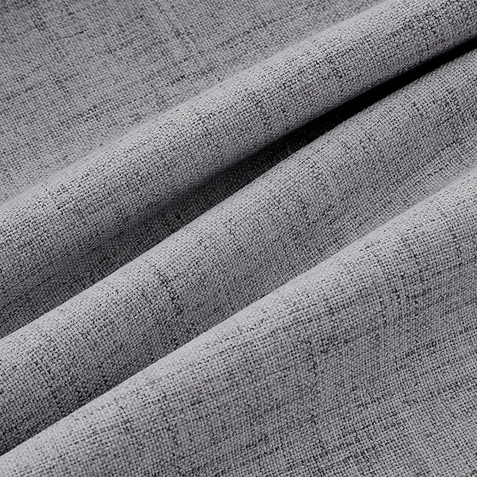 MIULEE 100% Blackout Linen Curtains 42 x 84 Inch Glacier Gray 2 Panels | - Image 9