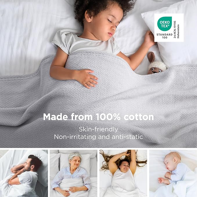 Bedsure GentleSoft 100% Cotton Large Blanket Oversized King - Image 2