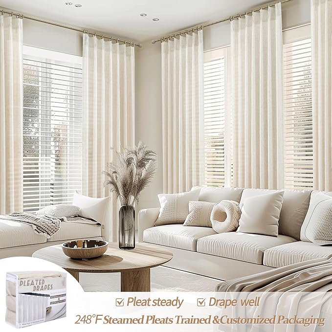 PleatedDrapes 102 Inch Long Curtains - Image 5