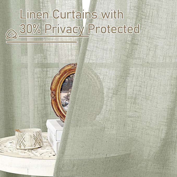 Linen Curtains 63 inch Length 2 Panels - Image 6