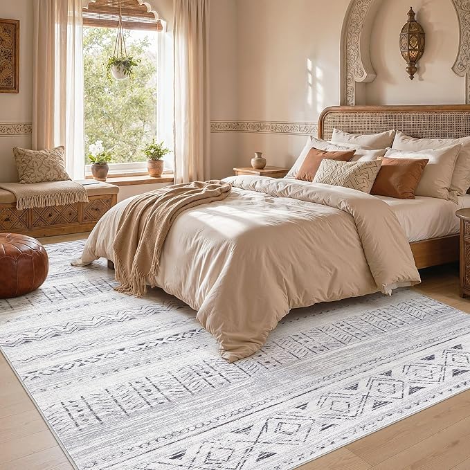 cotiled Boho 12x15 Area Rug for Living Room: Large Moroccan Washable Rug | - Image 6