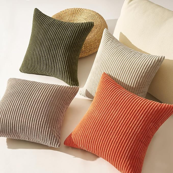 Topfinel Boho Rust OliveGreen Throw Pillow Covers 16x16 Inch Set of 4 Mordern - Image 5