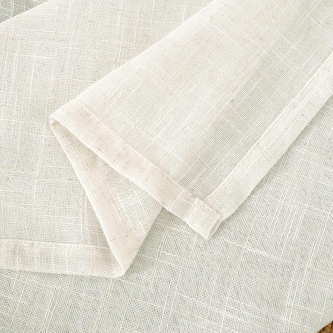 Cream Linen Curtains 63 Inch for Bedroom Living Room, 2 Panels | Ivory Light - Image 9