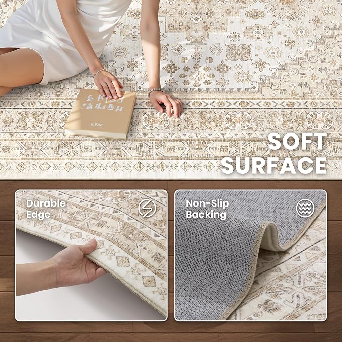 9x12 Area Rugs for Living Room, Large Washable Rug, Dining Room, Low Pile - Image 6
