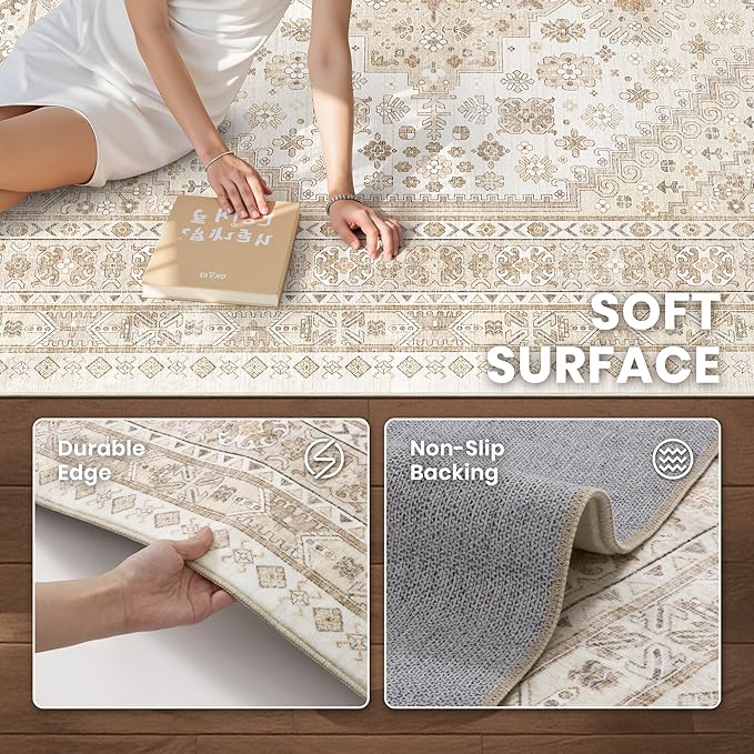 12x15 Area Rugs for Living Room, Large Washable Rug, Dining Room, Low Pile - Image 6