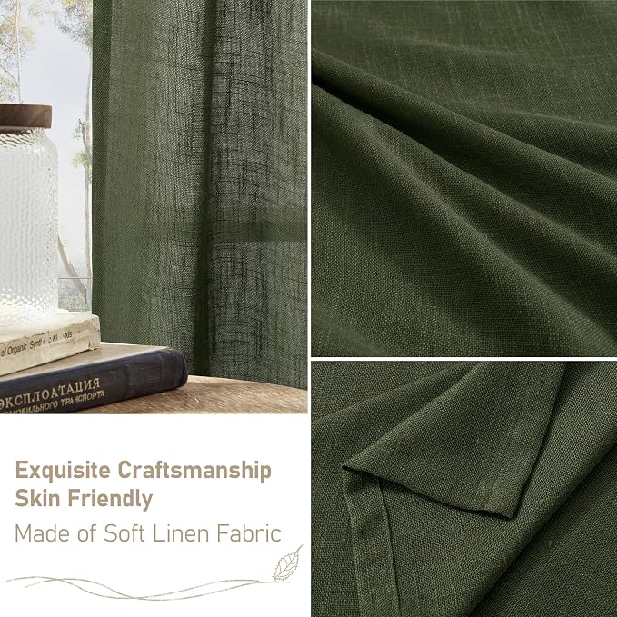 Sheer Linen Curtains 40 inch Long - Image 6