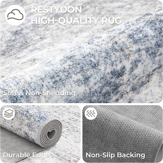 8x10 Area Rugs for Living Room, Large Washable Rug, Dining Room, Low Pile - Image 7