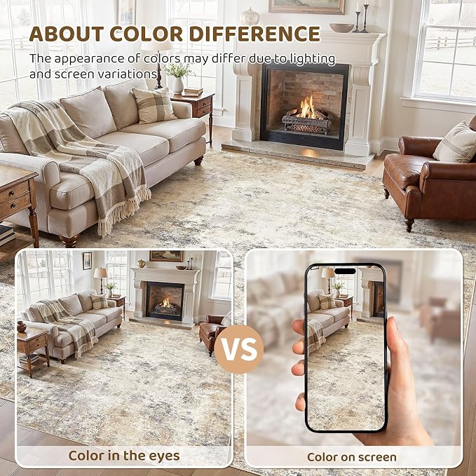 UERMEI 9x12 Area Rug Living Room Rugs - Image 5