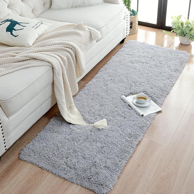 Chicrug Soft Runner Rug for Bedroom Living Room Plush Fluffy Rugs 2x6 | Shag - Image 5