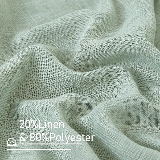 Short Window Linen Curtains 36 Inch Length 2 Panels, 34x36 Inch | Kitchen - Image 2
