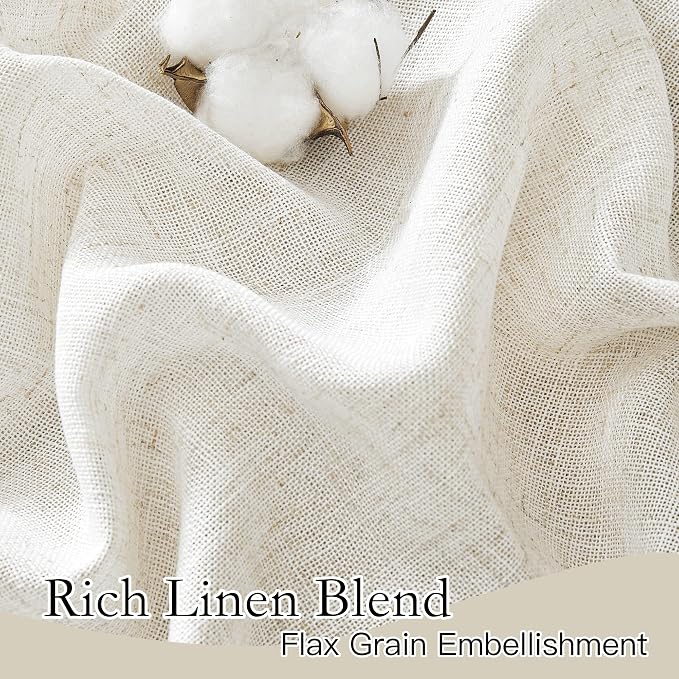 RYB HOME Short Linen Sheer Curtains - Image 3