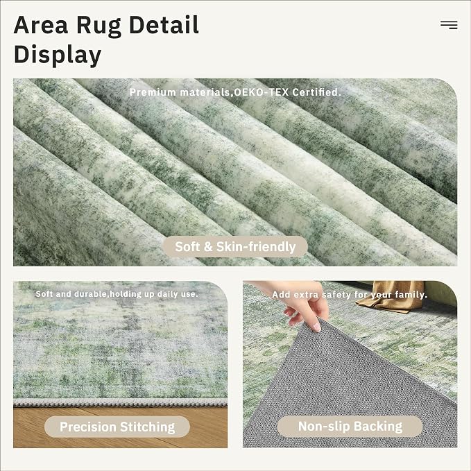 Soalmost Abstract Rug 5x8 Washable Area Rugs - Image 6