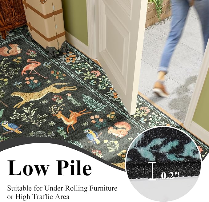 DUKINO 5x7 Area Rugs, Washable Animal Rug - Image 9