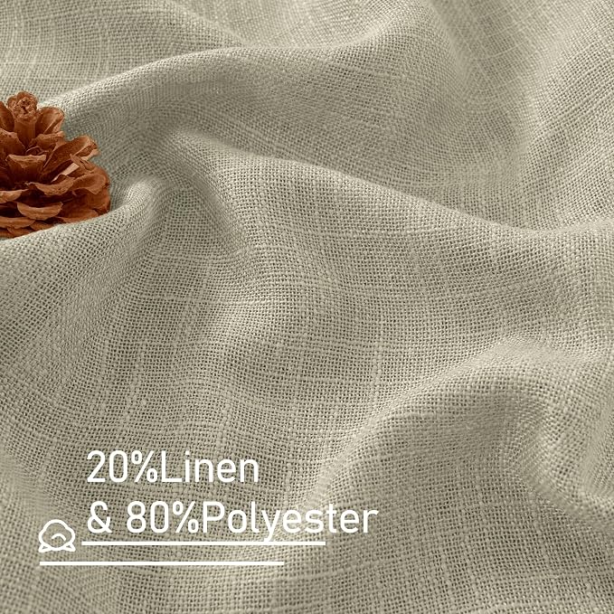 Linen Curtains for Living Room 84 inch Length 2 Panels, 52 x 84 Inch | Light - Image 2