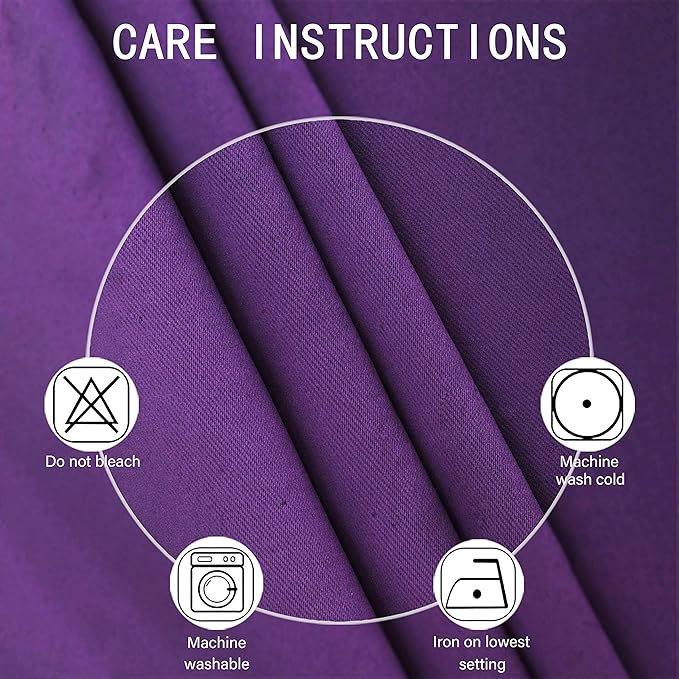 Purple Blackout Curtains 40 x 63 Inch Length/Set of 2 Curtain Panels/Thermal - Image 5