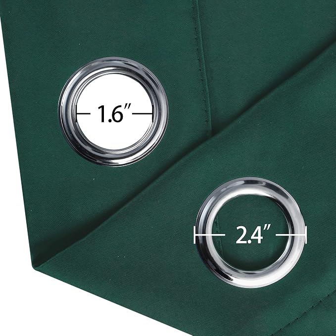 Dark Green Thermal Blackout Curtains/42 x 95 Inch/Set of 2 Panels Room - Image 5