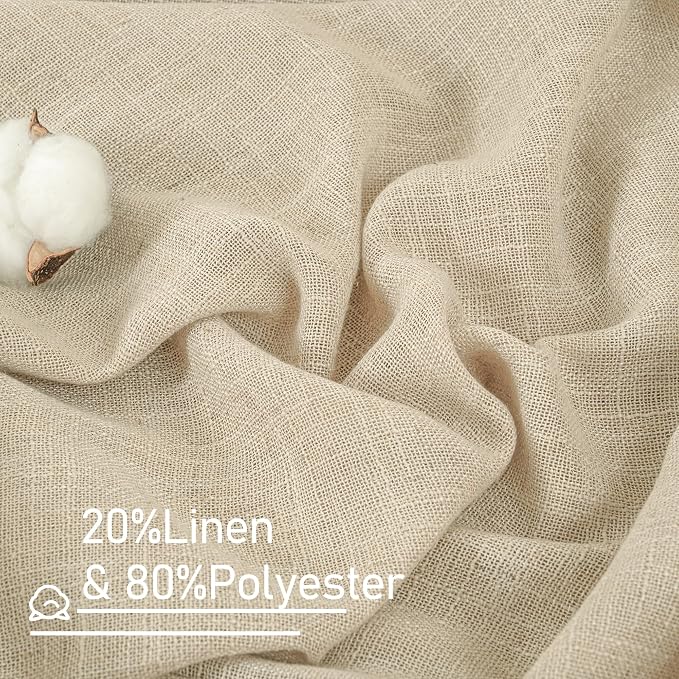 Semi Sheer Linen Curtains 48 Inches Long - Image 2