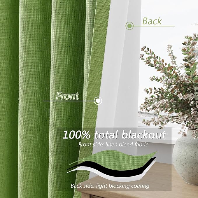 100% Blackout Curtains 84 Inch Length 2 Panels Set - Image 4