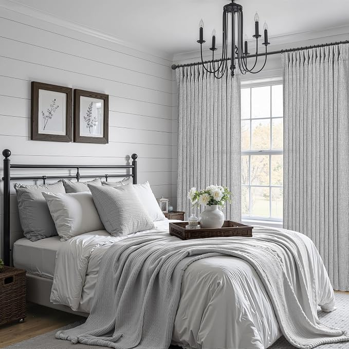 Natural Linen 100 Inch Light Grey Patio Curtains - Image 6