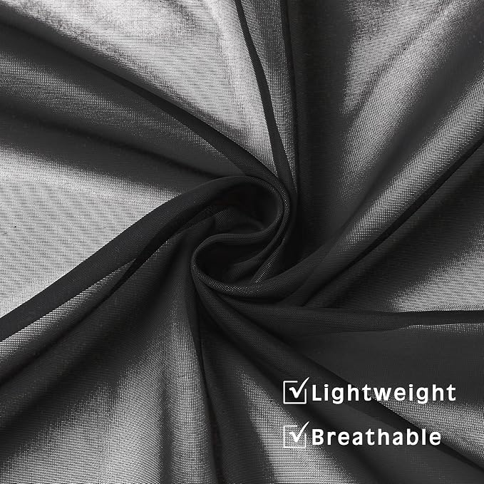 2 Pieces Black Sheer Curtains 96" Inch Long - Image 6