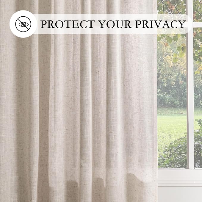 MYSKY HOME Extra Long Linen Curtains - Image 6