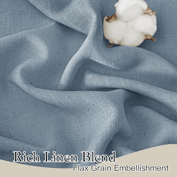 RYB HOME Linen Semi Sheer Kitchen Curtains Over Sink 36 inches Length | Light - Image 3