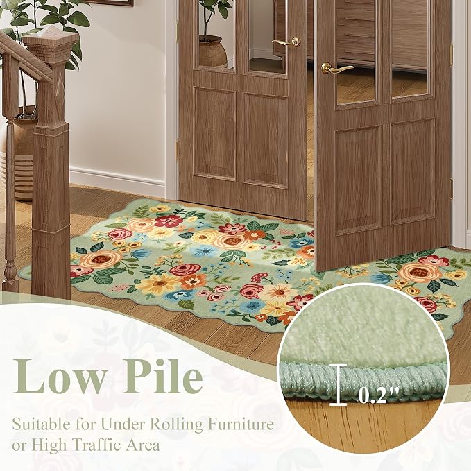 DUKINO 3x4 Rug, Non Slip Floral Washable Area Rug - Image 9