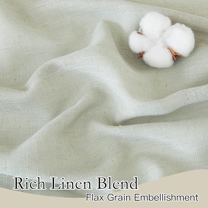 RYB HOME Farmhouse Boho Linen Sheer Curtains 90 inches Long - Image 2